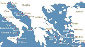 Viajar por el Mediterráneo en crucero visitando  Grecia, Montenegro, Croacia, Venecia, Losinj, Hvar, Dubrovnik, Kotor, Boka, Corfú, Katakolon, Santorini, Mikonos, El Pireo