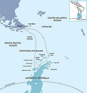 el Pasaje Drake es marco de la Convergencia Antártica